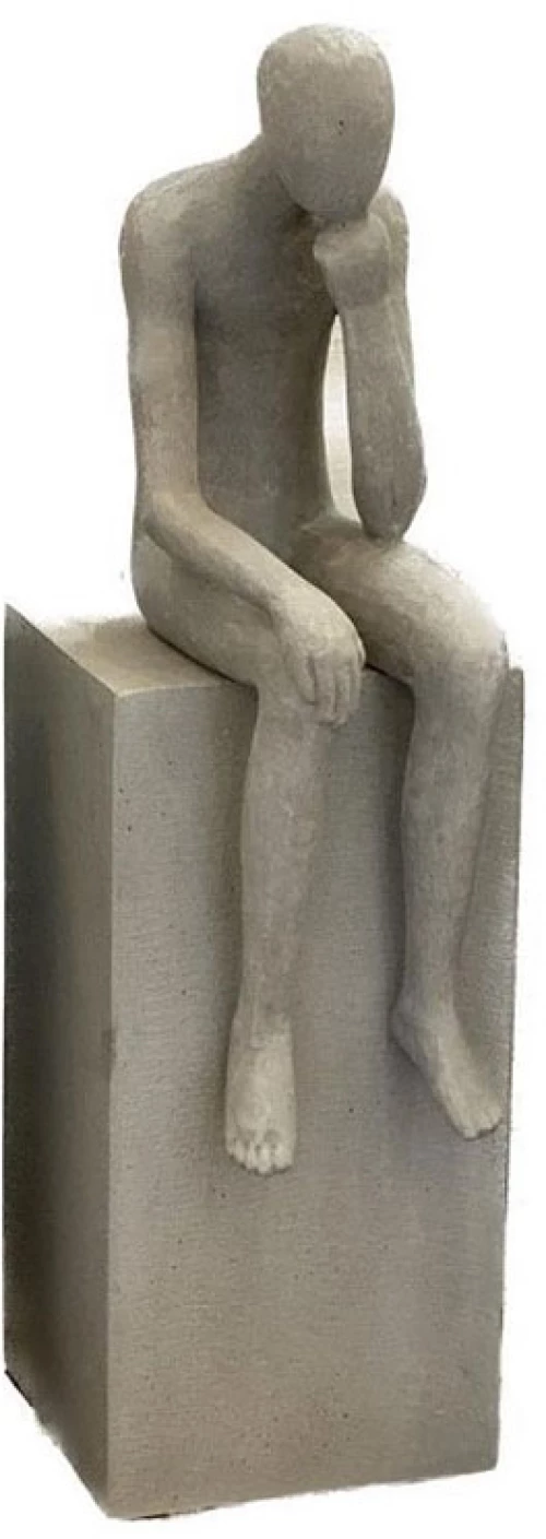 THINKING MAN ΔΙΑΚΟΣΜΗΤΙΚΗ ΦΙΓΟΥΡΑ 23x15x53 ΤΕΧΝΗΤΗ ΠΕΤΡΑ ΜΠΕΖINTHEBOX