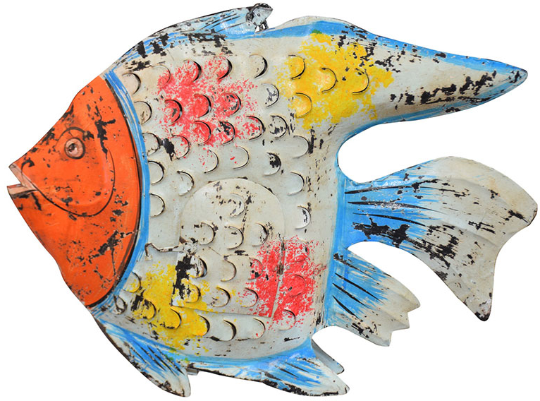 AQUA ΔΙΑΚΟΣΜΗΤΙΚΟ ΨΑΡΙ ΜΕΤΑΛΛΟ ΠΟΛΥΧΡΩΜΟ 61x8x46INTHEBOX