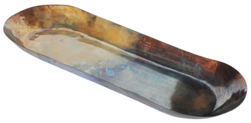 Πιατέλα μεταλλικό μπρονζέ 57x21,5 Η8cm