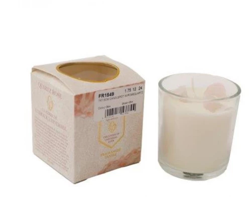 Κερί σε ποτήρι 7X7,5cm rosequartz