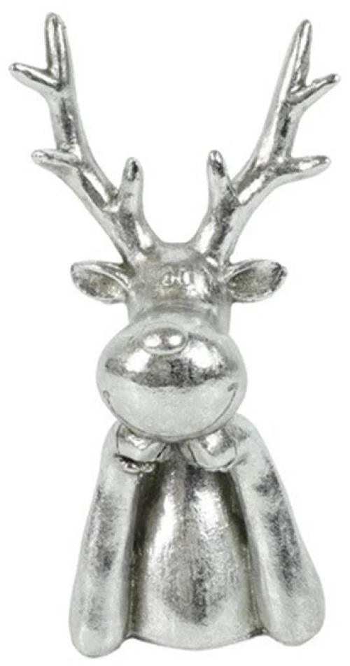 Τάρανδος κεραμικό ασημί 7,5x10,5 Η20,5cm