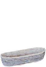 Καλάθι ψάθινο οβαλ λευκό 37,5x12x8,5