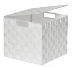 Κουτί αποθήκευσης Polyester λευκό με καπάκι 24X24X20cm