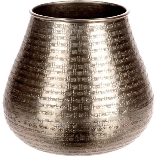 Βάζο μεταλλικό ασημί Φ22Η22cm