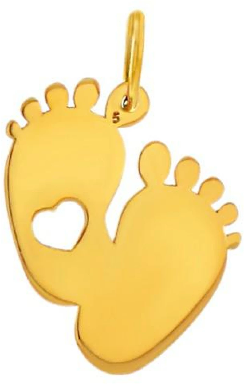 Παιδικό Μενταγιόν Πατουσίτσες babyQ από χρυσό Κ14 (585) σε κίτρινο χρώμα 430939