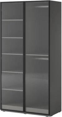 Ντουλάπα Sandbox Flutes Γκρι 101x200x51cm