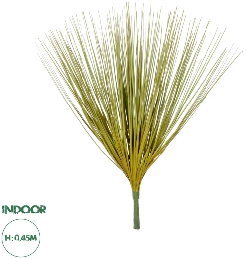 GloboStar® Artificial Garden YELLOW GREEN GRASS BOUQUET 21158 Τεχνητό Διακοσμητικό Μπουκέτο Grass Κίτρινο Πράσινο Y45cm