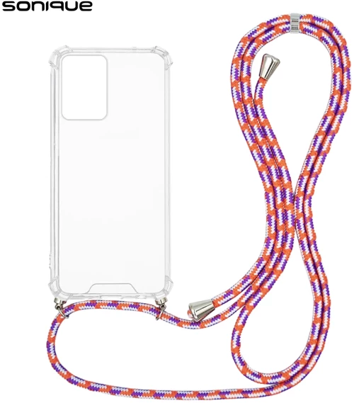 Θήκη Σιλικόνης με Κορδόνι Sonique Armor Clear Xiaomi Xiaomi 13 Lite 5G Rainbow Κοραλλί