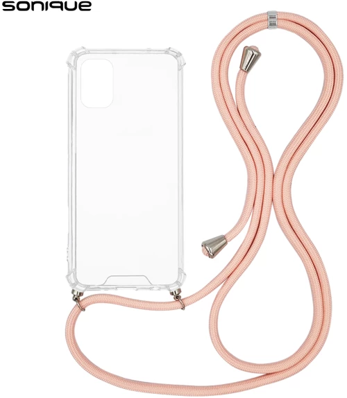 Θήκη Σιλικόνης με Κορδόνι Sonique Armor Clear Motorola Moto G31 4G / Moto G41 4G Ροζ