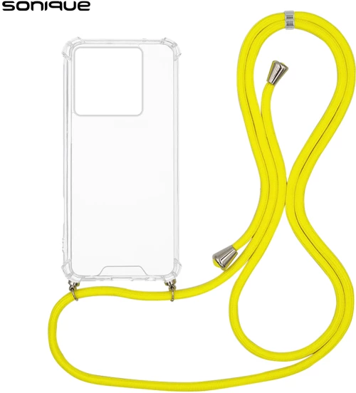 Θήκη Σιλικόνης με Κορδόνι Sonique Armor Clear Xiaomi Xiaomi 14T Pro Κίτρινο
