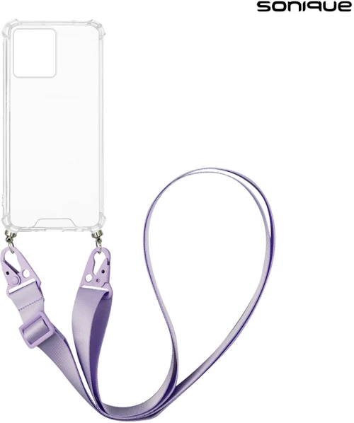 Θήκη Σιλικόνης με Strap Sonique Armor Clear Motorola Moto G84 5G Λιλά