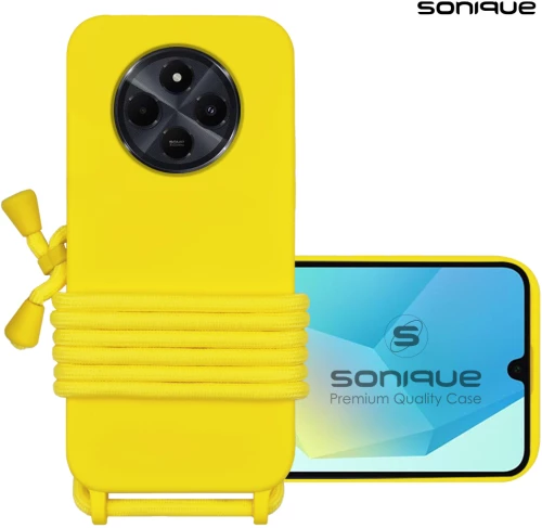 Θήκη Σιλικόνης με Κορδόνι CarryHang Sonique Xiaomi Redmi 14C 4G / Poco C75 4G / /Redmi A4 5G Κίτρινο