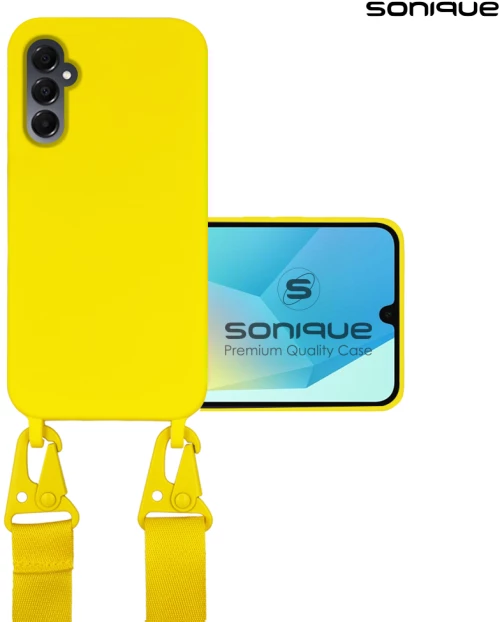 Θήκη Σιλικόνης με Strap CarryHang Sonique Samsung Galaxy A16 4G / Galaxy A16 5G Κίτρινο