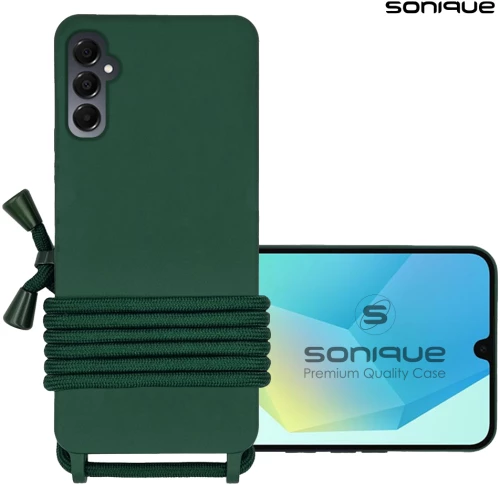 Θήκη Σιλικόνης με Κορδόνι CarryHang Sonique Samsung Galaxy A16 4G / Galaxy A16 5G Πράσινο Σκούρο