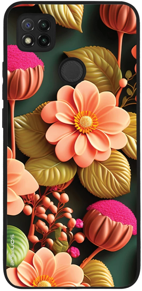 Θήκη Sonique 3D Flower Series για Xiaomi Redmi 9C / Redmi 10A Σομόν