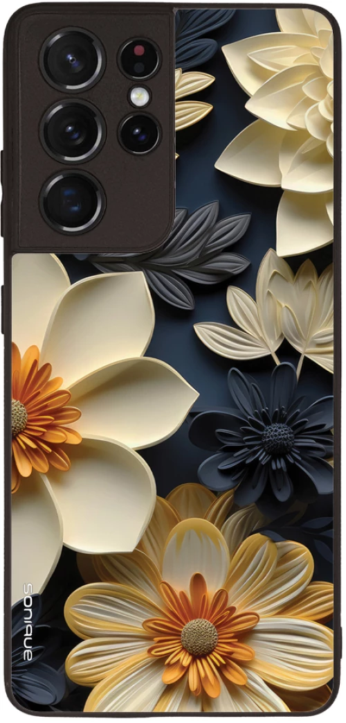 Θήκη Sonique 3D Flower Series για Samsung Galaxy S21 Ultra Εκρού