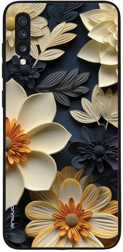 Θήκη Sonique 3D Flower Series για Samsung Galaxy A70/A70s Εκρού