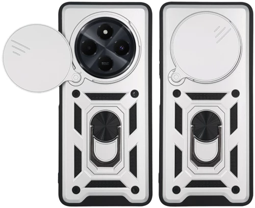 Θήκη Ring Armor CamPro Sonique για Xiaomi Redmi 14C 4G / Poco C75 4G / Redmi A4 5G Ασημί