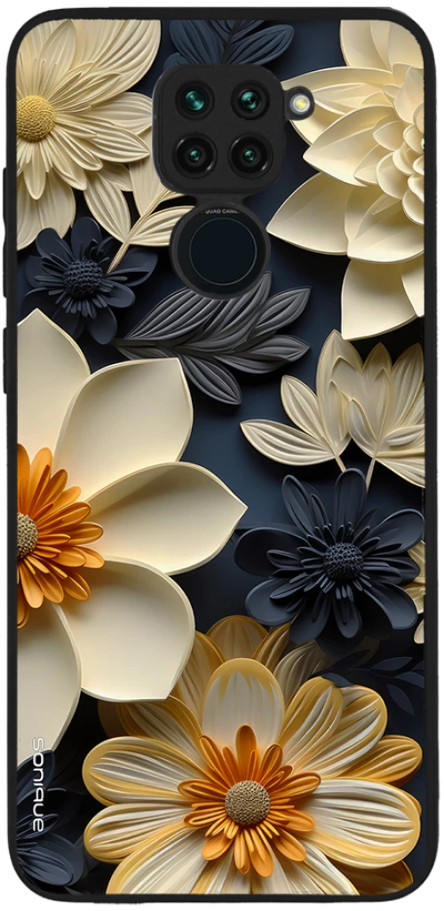 Θήκη Sonique 3D Flower Series για Xiaomi Redmi Note 9 Εκρού