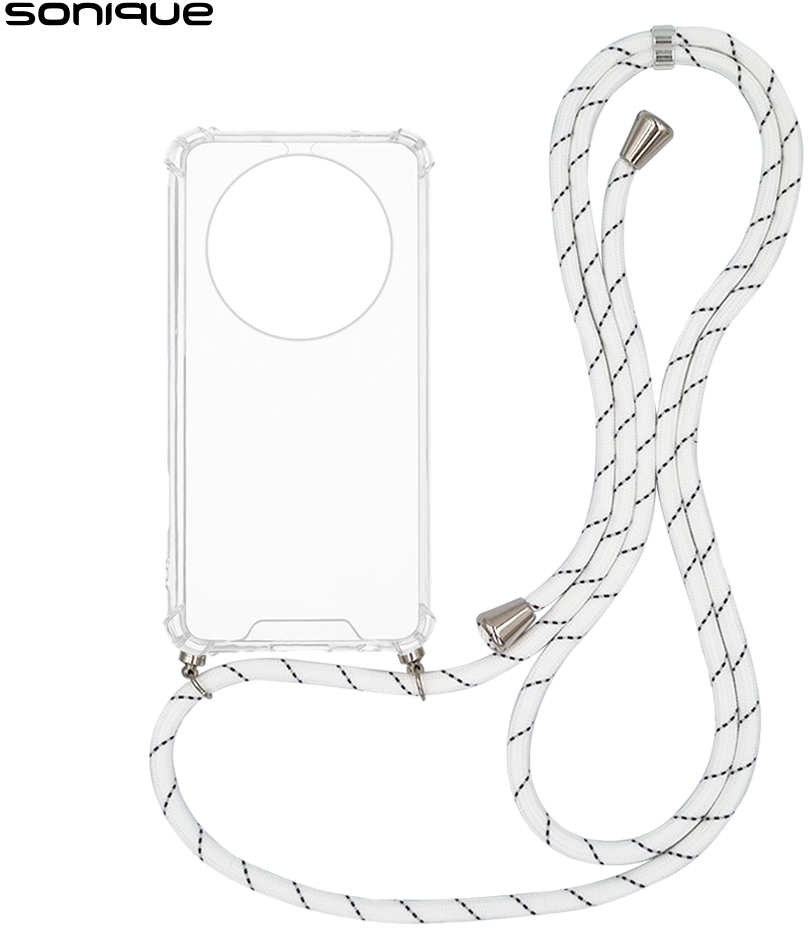 Θήκη Σιλικόνης με Κορδόνι Sonique Armor Clear Xiaomi Redmi 14C 4G / Poco C75 4G / Redmi A4 5G Rainbow Λευκό
