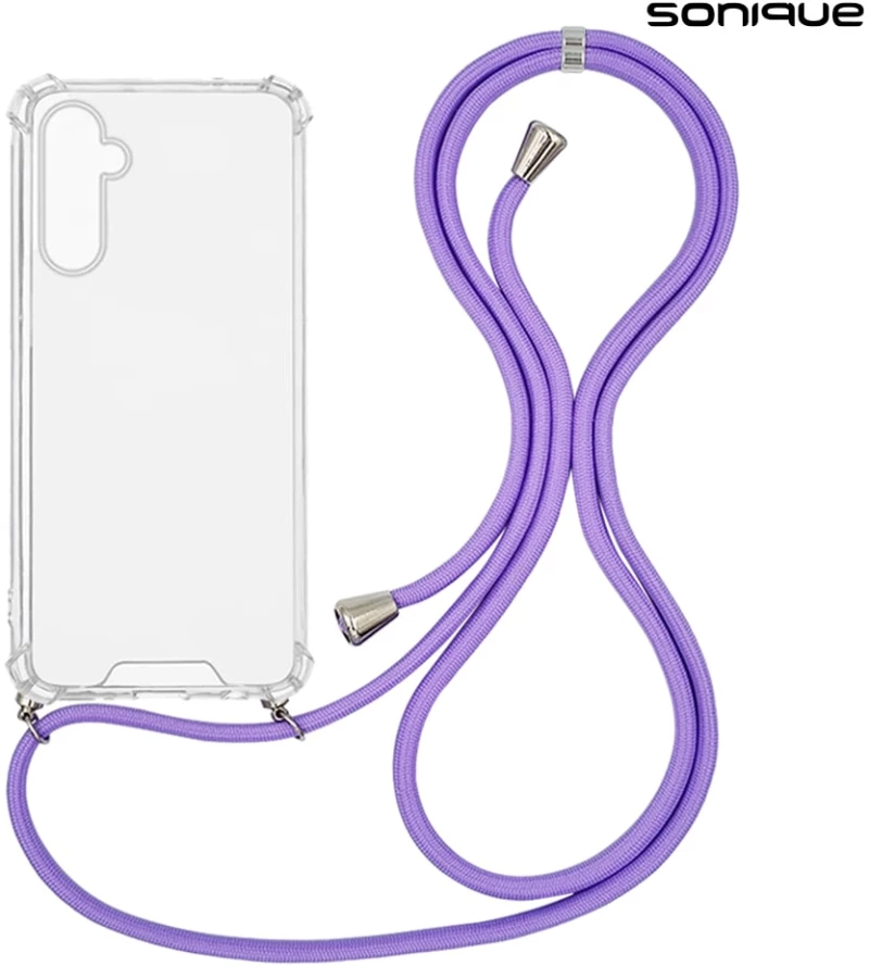 Θήκη Σιλικόνης με Κορδόνι Sonique Armor Clear Samsung Galaxy A16 4G / Galaxy A16 5G Λιλά