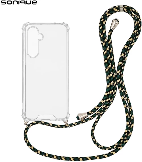 Θήκη Σιλικόνης με Κορδόνι Sonique Armor Clear Samsung Galaxy S25 Rainbow Πράσινο