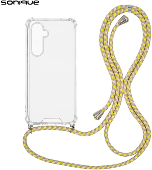 Θήκη Σιλικόνης με Κορδόνι Sonique Armor Clear Samsung Galaxy S24 FE Rainbow Κίτρινο