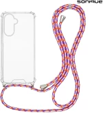 Θήκη Σιλικόνης με Κορδόνι Sonique Armor Clear Samsung Galaxy A26 5G Rainbow Κοραλλί