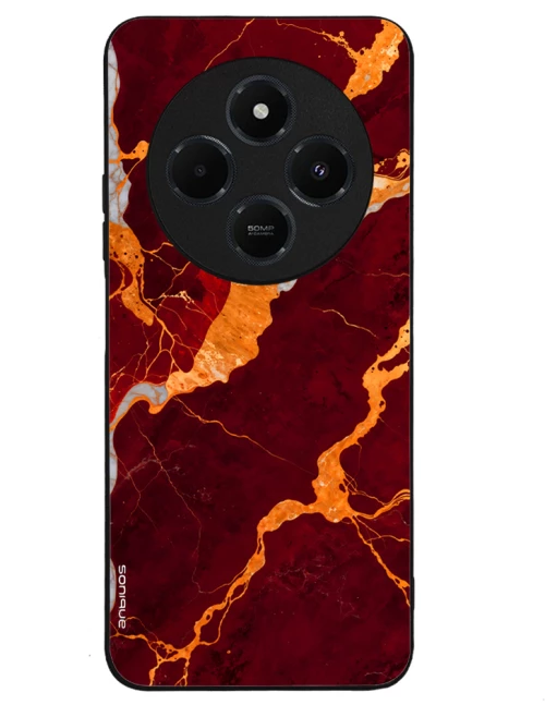 Θήκη Sonique Marble Series για Xiaomi Redmi 14C 4G / Poco C75 4G / Redmi A4 5G Κόκκινο