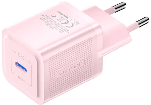 Wall charger, Vention, FEPP0-EU, USB-C, 20W, GaN (pink)