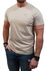 Pepe Jeans ανδρικό βαμβακερό regular t-shirt μπεζ PM508664-833