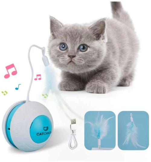 Pet Interest Catoikos Cat Toy Smart Ball W Feather 8cm