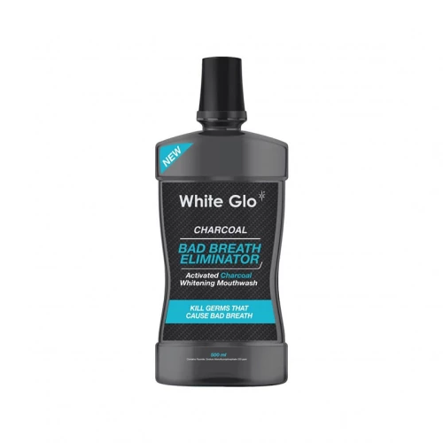 White Glo Charcoal Bad Breath Eliminator MouthWash 500ml