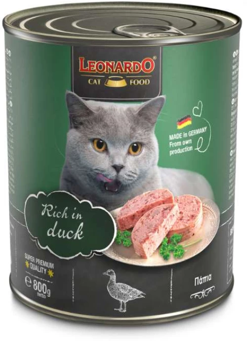 Leonardo Κονσέρβα Γάτας Duck 800gr