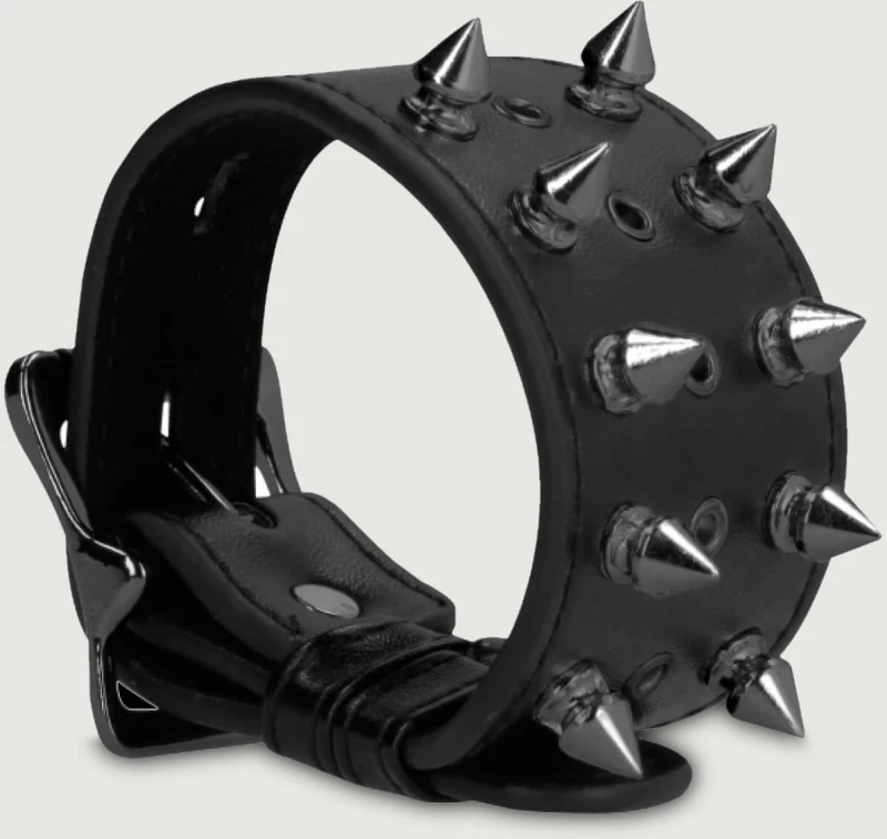 Δέστρες Χεριών με Καρφιά Ouch Skulls and Bones Bracelet with Spikes - Μαύρες