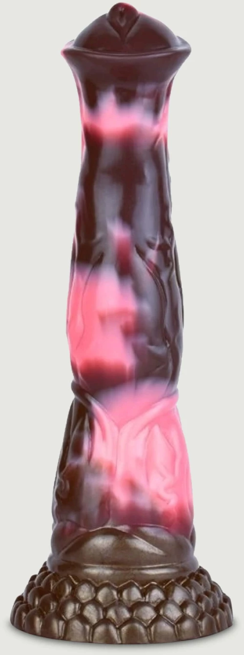 Τεράστιο Dildo Σιλικόνης Bodulf XL Monster Silicone Dildo 25 x 6 cm - Ροζ/Μαύρο