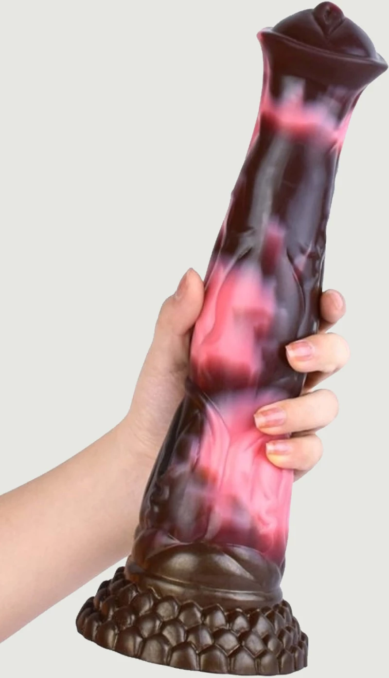 Τεράστιο Dildo Σιλικόνης Bodulf XL Monster Silicone Dildo 25 x 6 cm - Ροζ/Μαύρο