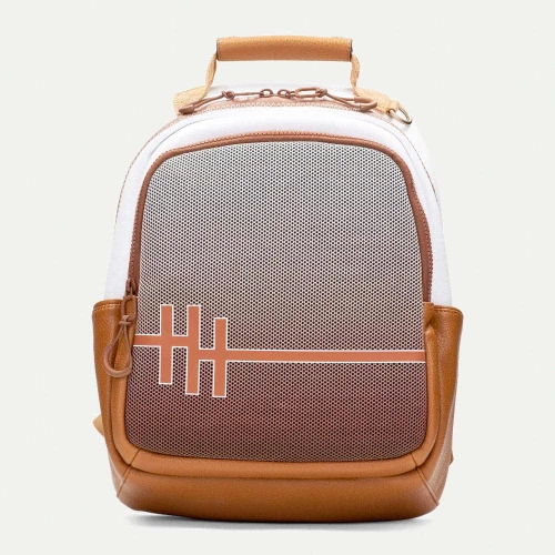 Τσάντες backpack Γυναικείες Hispanitas BV253835 σε απόχρωση καφέ με λευκό