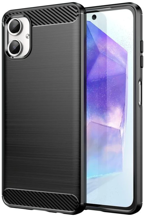 For Samsung Galaxy A06 4G Carbon Fiber Brushed Texture TPU Phone Case(Black)