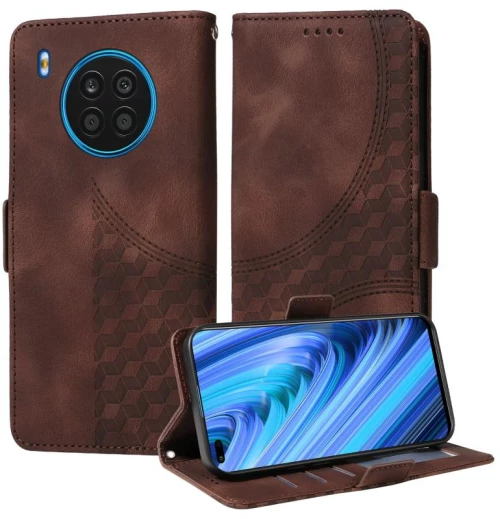 Για Honor 50 Lite Ανάγλυφο Rhombus Starry δερμάτινη θήκη τηλεφώνου (καφέ)