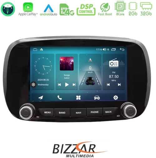 Bizzar Fiat 500X 8core Android14 2+32GB Navigation Multimedia Deckless 7″ με Carplay/AndroidAuto (OEM Style)