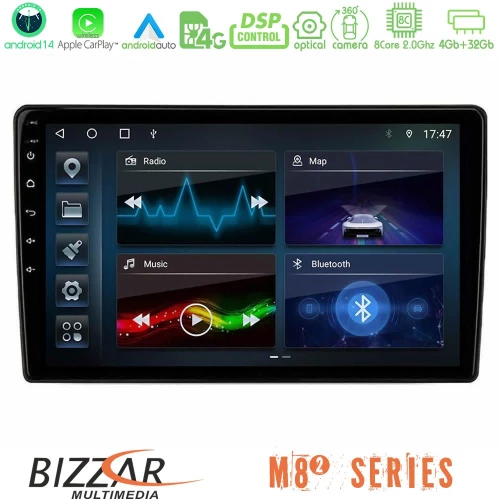 Bizzar M8² Series 8Core Android14 4+32GB  Alfa Romeo Giulietta 2014-2021 Navigation Multimedia Tablet 9″ Με Carplay & Android Auto