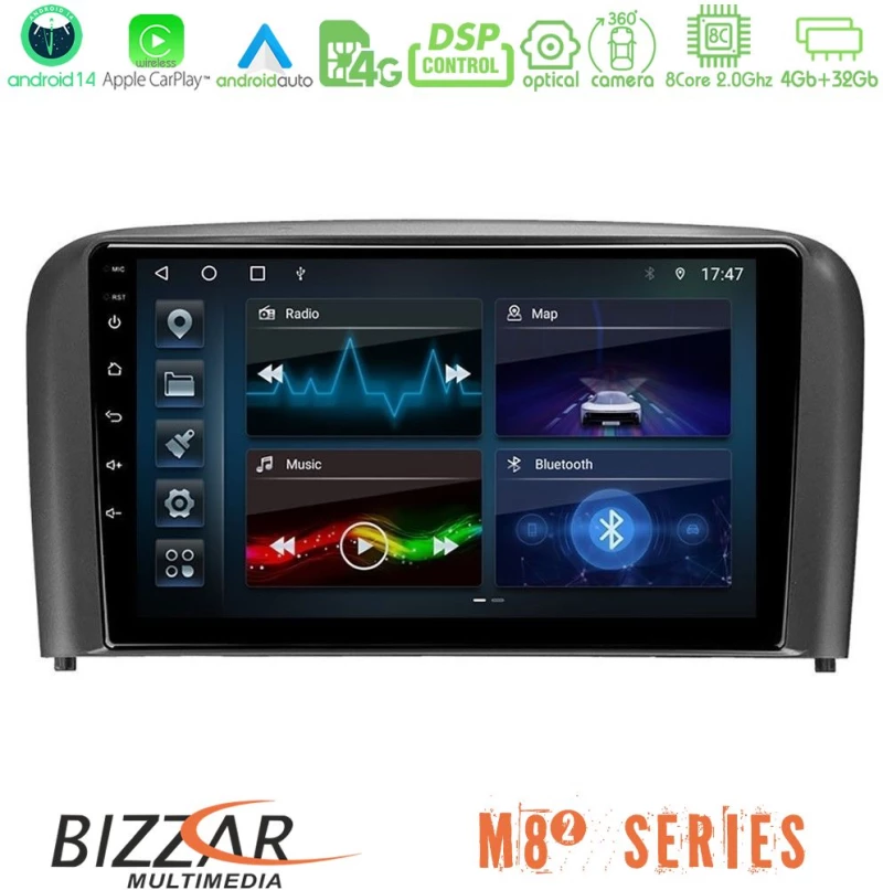 Bizzar M8² Series 8Core Android14 4+32GB  Volvo S80 1998-2006 Navigation Multimedia Tablet 9" Με Carplay & Android Auto