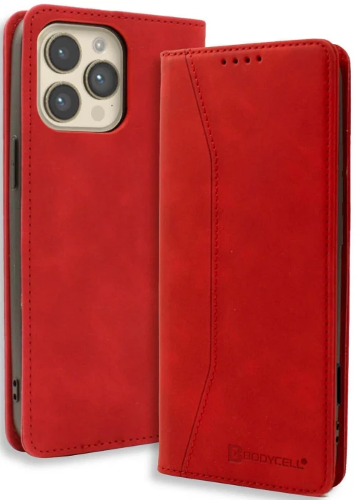 Θήκη iPhone 16 Pro Bodycell Book Case Πορτοφόλι - Red (5206015079726)