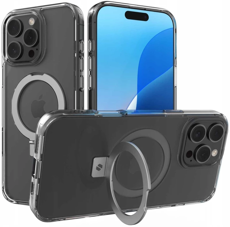 Θήκη iPhone 16 Pro Max Spacecase Ring Pro Mag Σκληρή με MagSafe & KickStand - Clear (5905719112233)