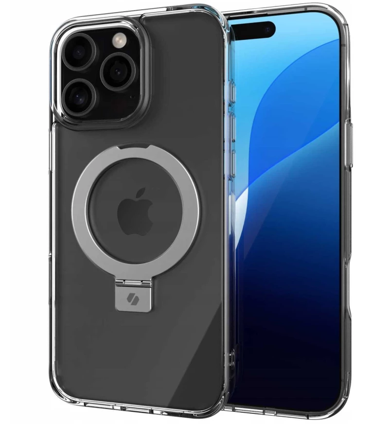 Θήκη iPhone 16 Pro Max Spacecase Ring Pro Mag Σκληρή με MagSafe & KickStand - Clear (5905719112233)