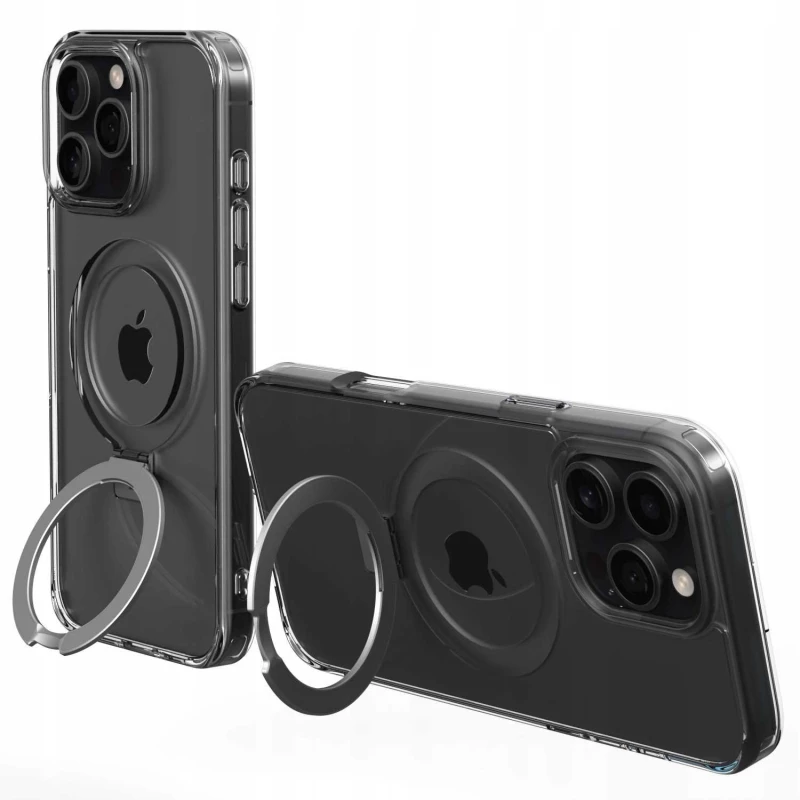 Θήκη iPhone 16 Pro Max Spacecase Ring Pro Mag Σκληρή με MagSafe & KickStand - Clear (5905719112233)