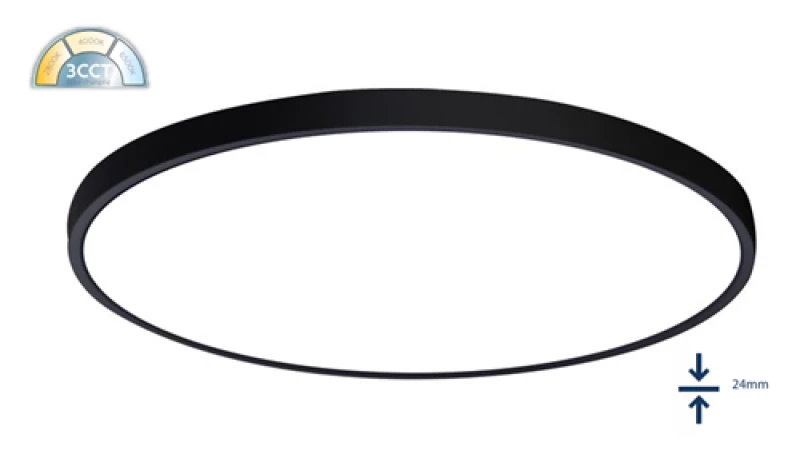 ΦΩΤΙΣΤΙΚΟ LED ULTRATHIN 36W ΣΤΡΟΓΓΥΛΟ 3CCT 4320LM Ø48X2,4cmcm ΜΑΥΡΟ