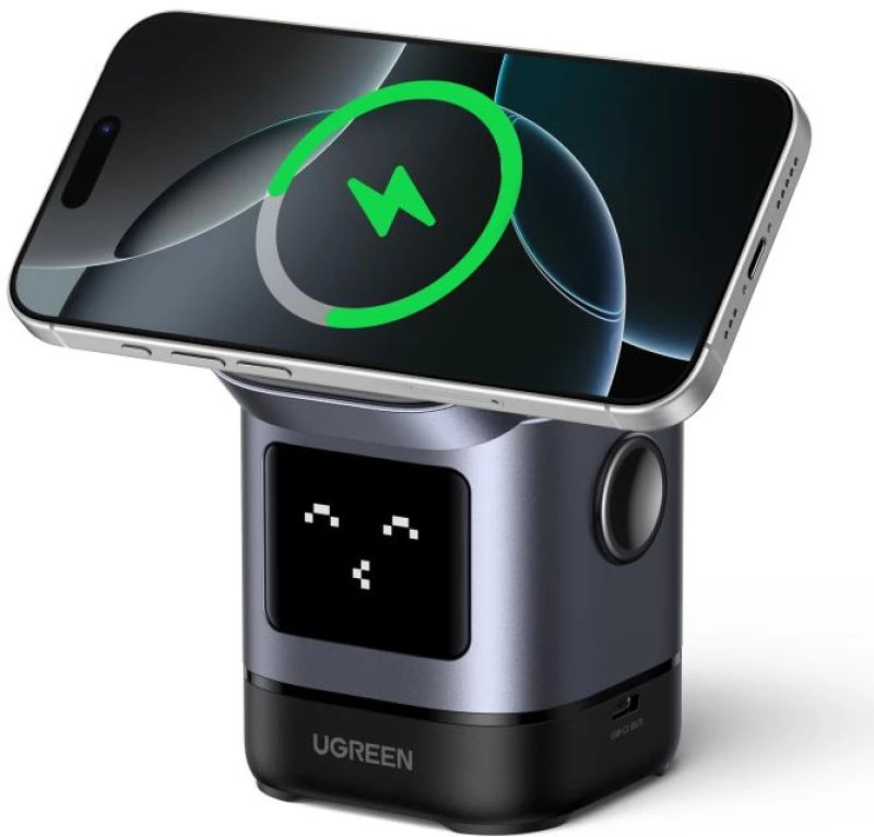 UGREEN Wireless Magnetic Charger/Stand 2in1 15W Qi2 W709 45775 - Μαύρο