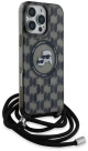 Karl Lagerfeld iPhone 16 Pro Back cover case - Magsafe IML KC heads - cord - Black (KLHMP16LHCKCKLCK)